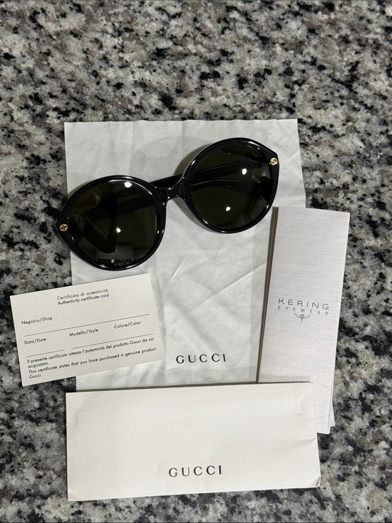 Gucci Accessories - Gucci Women’s Black Round Sunglasses with Gold Accent